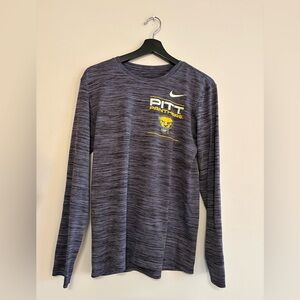 Nike Pitt Panthers Men’s Long Sleeve Dri Fit Grey T Shirt  Size Small